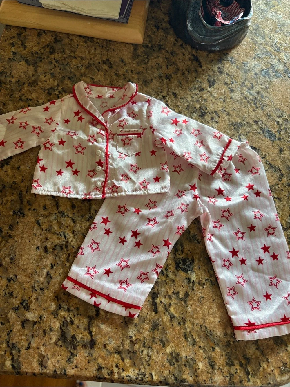 American Girl Red Star-Print Two-Piece Doll Pajama Set